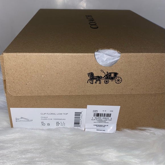 Coach Clip Low Top Sneaker With Floral Print New in box size 10 - Picture 9 of 9